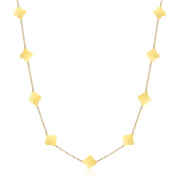 Stone Flower Necklace - Gold