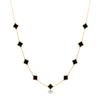 Stone Flower Necklace - Black Onyx