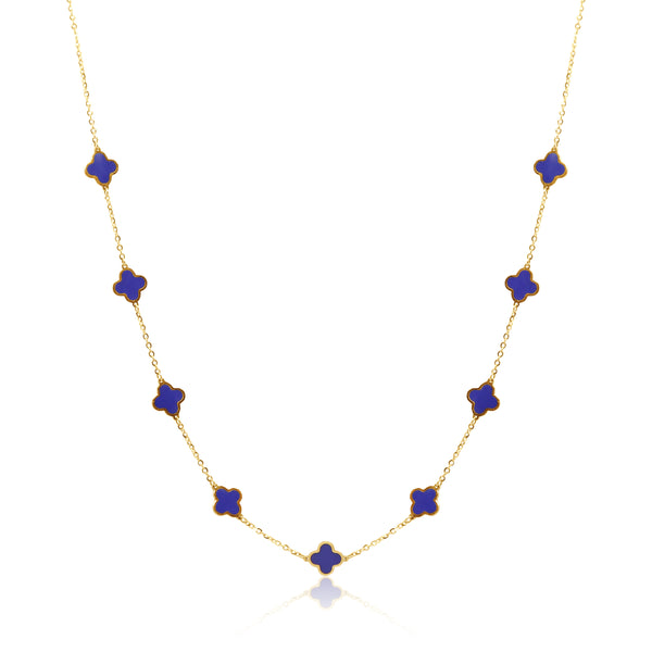 Stone Flower Necklace - Black Onyx