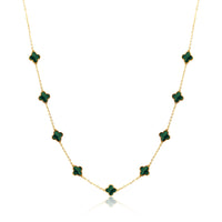 Stone Flower Necklace - Black Onyx