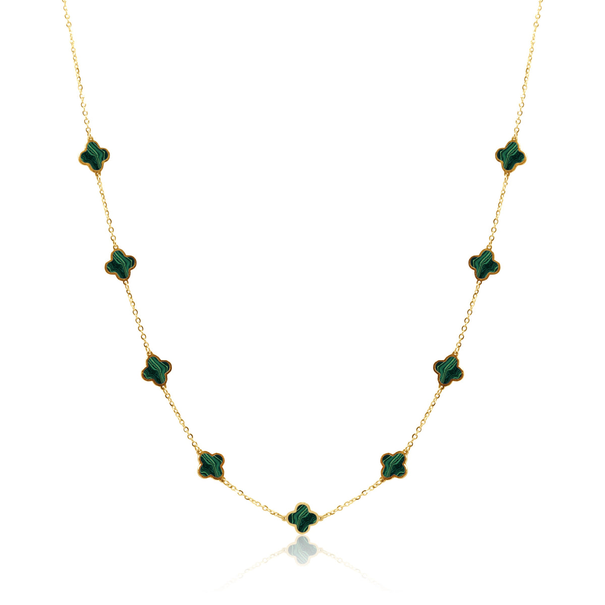 Stone Flower Necklace - Gold