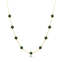 Stone Flower Necklace - Gold