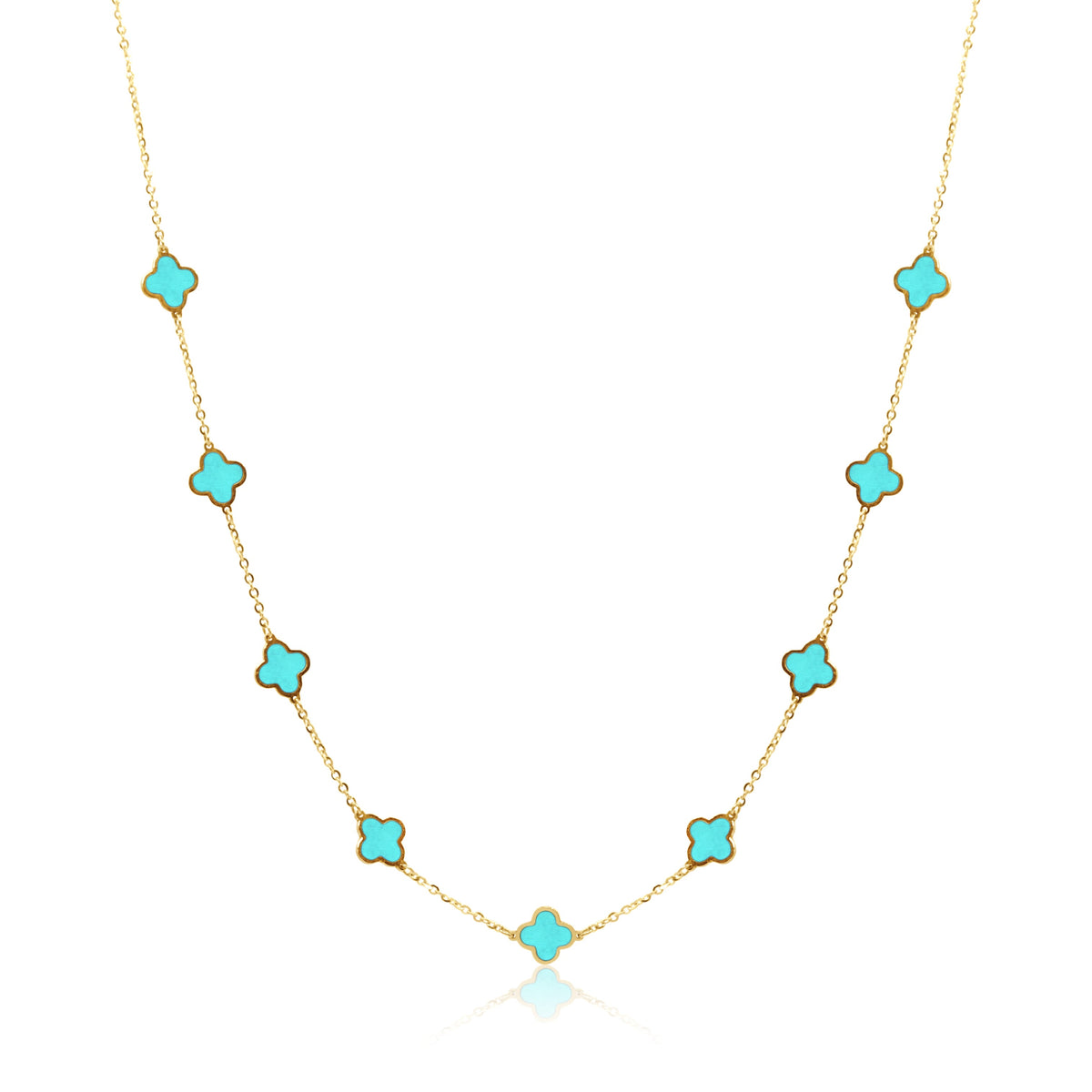 Stone Flower Necklace - Gold