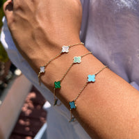 Stone Flower Bracelet - Turquoise