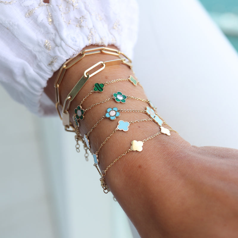 Stone Flower Bracelet - Turquoise
