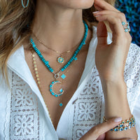 Jasper Beaded Necklace - Two Tone Clasp