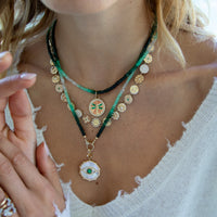 Graduated Emerald Sparkle Necklace - Two Tone Clasp