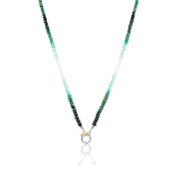 Graduated Emerald Sparkle Necklace - Two Tone Clasp