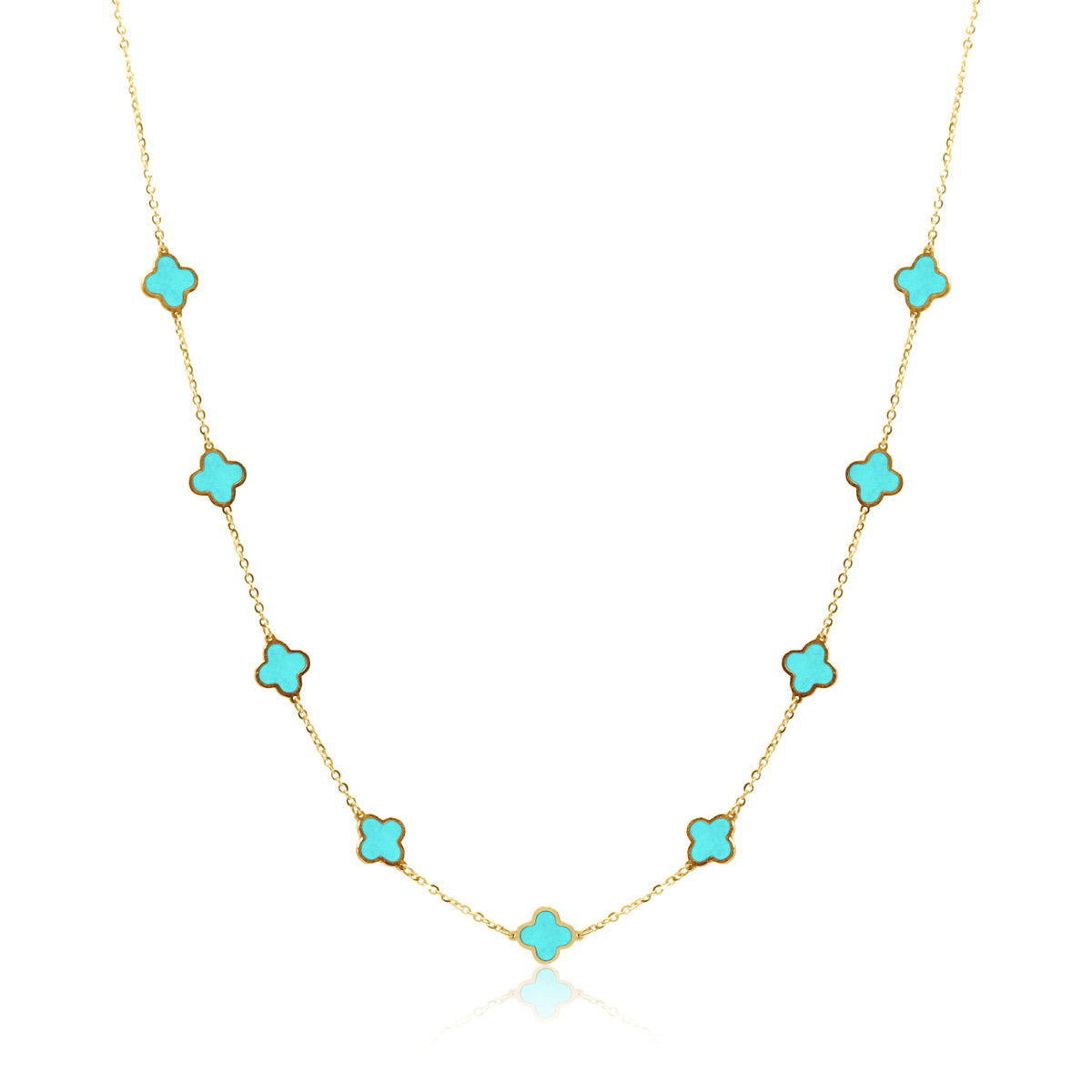 Stone Flower Necklace - Turquoise
