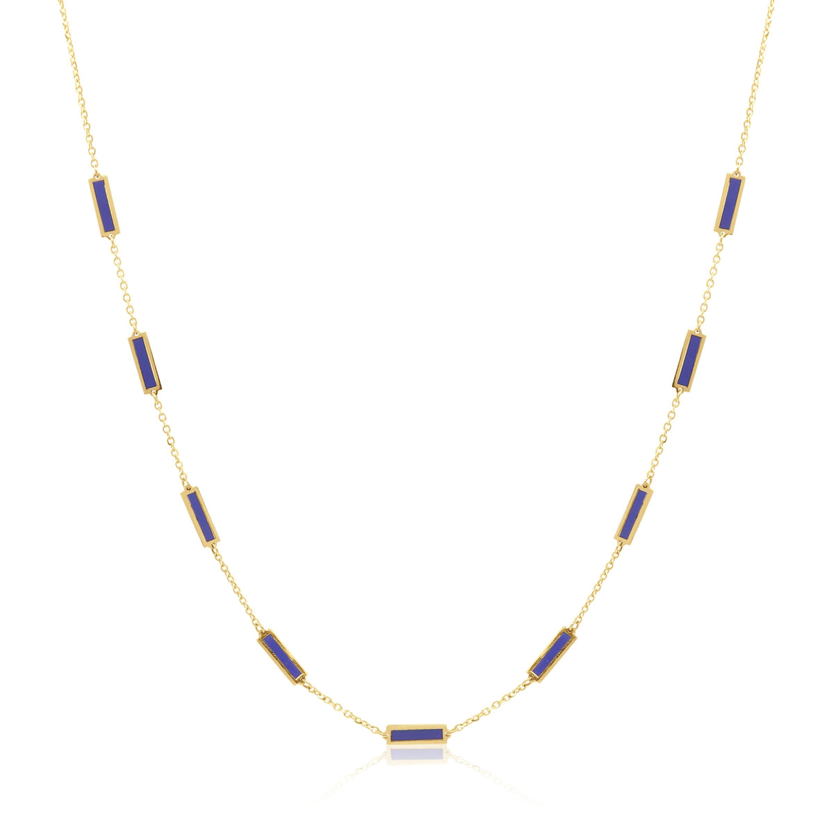 Stone Block Necklace - Malachite