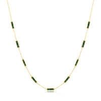 Stone Block Necklace - Malachite