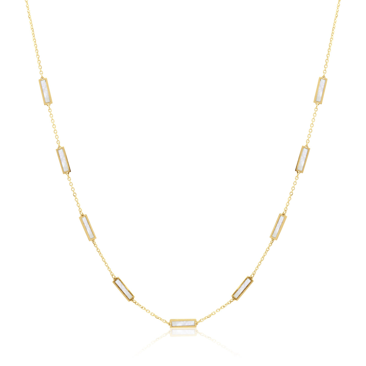 Stone Block Necklace - Malachite