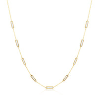 Stone Block Necklace - Malachite