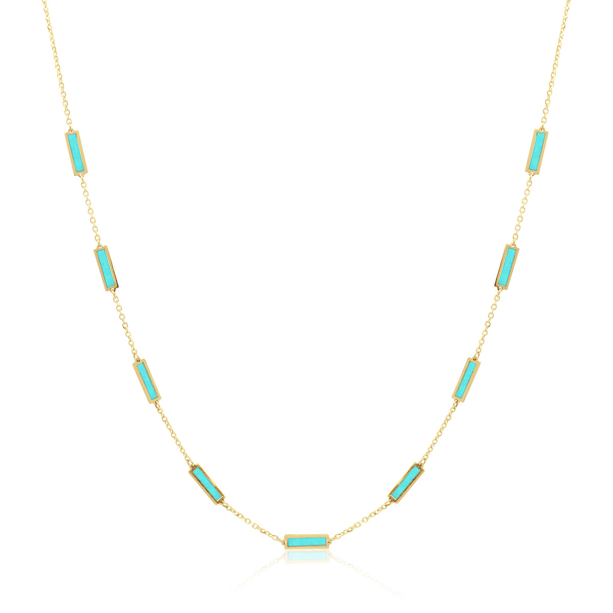 Stone Block Necklace - Malachite