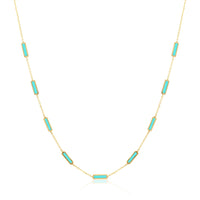 Stone Block Necklace - Malachite