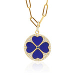 Clover Pendant Large - Pink Opal