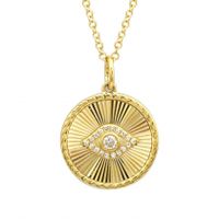 Dainty Fluted Evil Eye Necklace