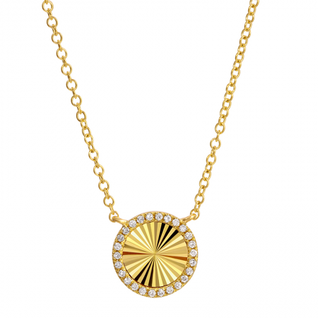 Dainty Mini Fluted Disc Necklace