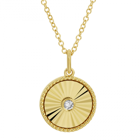 Dainty Solo Diamond Disc Necklace