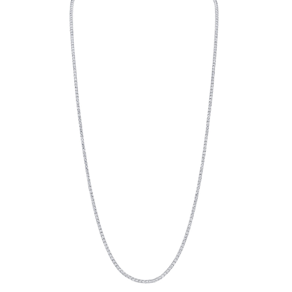 Long Diamond Tennis Necklace