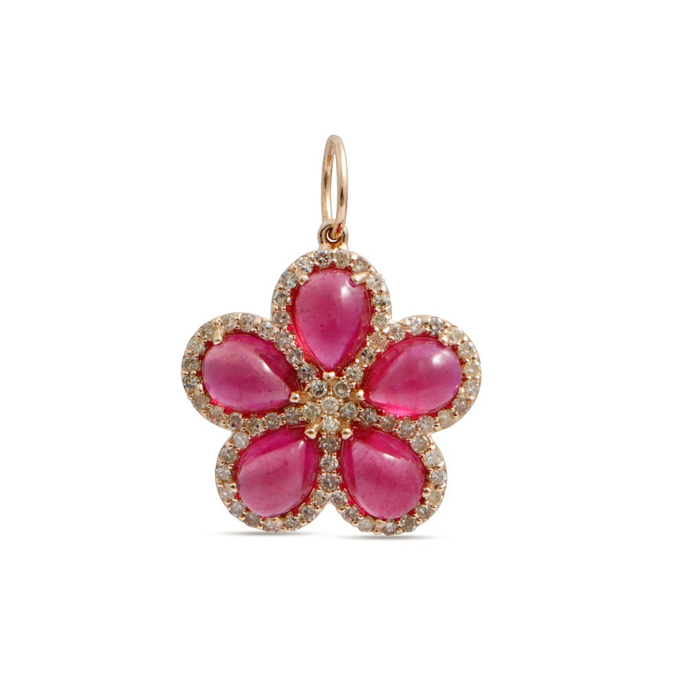 Ruby Flower Pendant