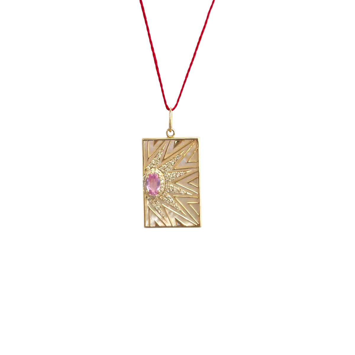 Mother of Pearl Sunburst Block Pendant