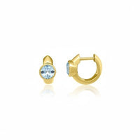 Swiss Blue Topaz Huggie Earring