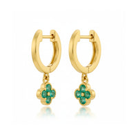 Emerald Flower Drop Huggies