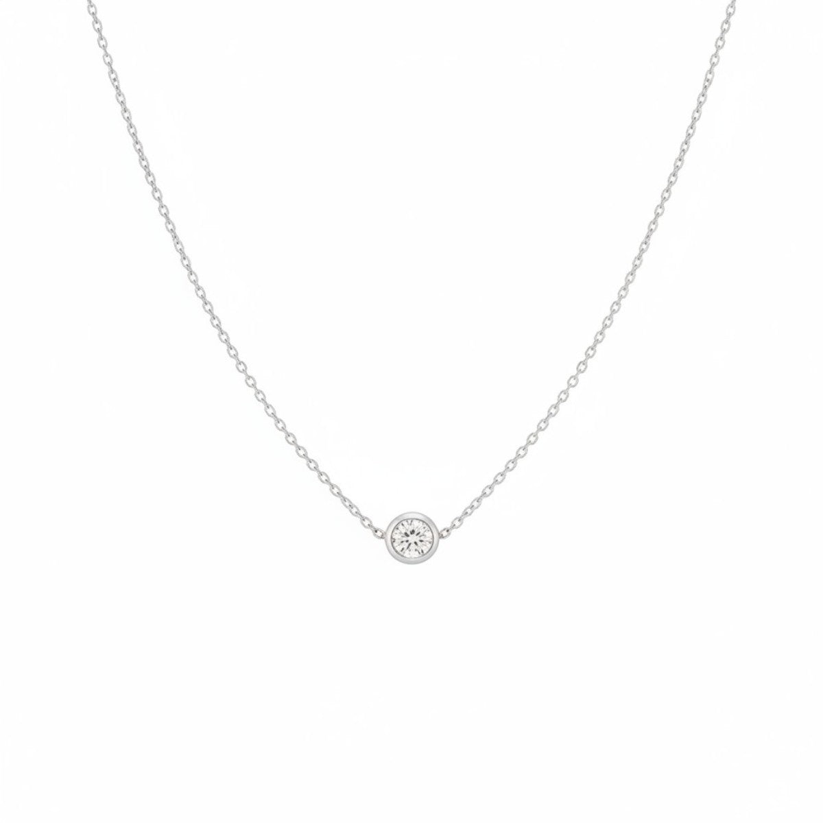 Solitaire Diamond Dainty Necklace
