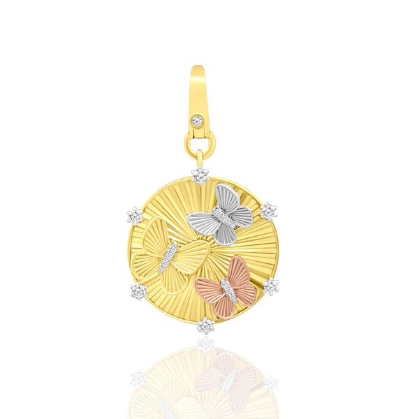 Fluted Butterfly Kaleidoscipe Pendant