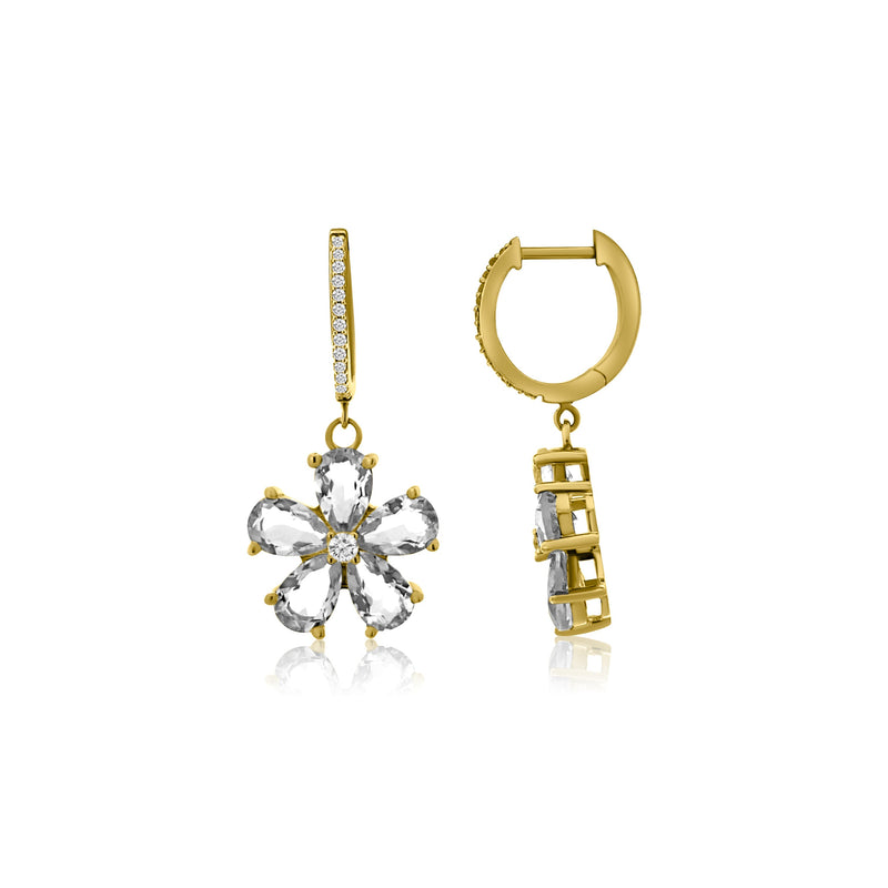 14k Yellow Gold Fiore Earrings - Baguette