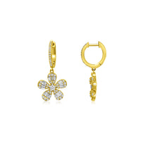 14k Yellow Gold Fiore Earrings - White Topaz