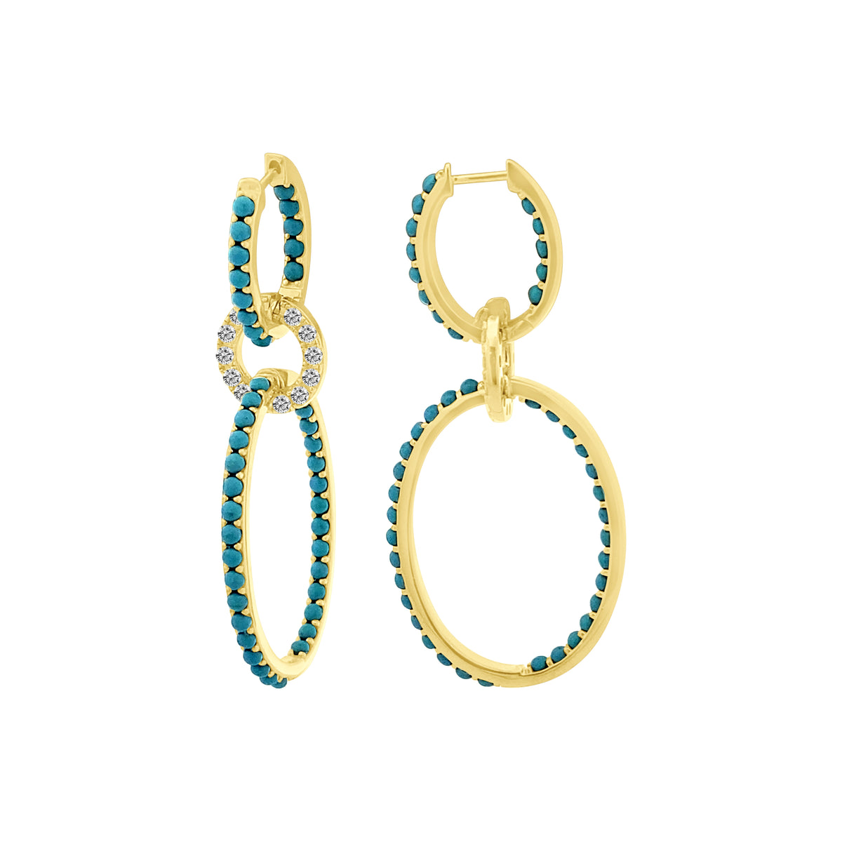 Turquoise Linked Earrings