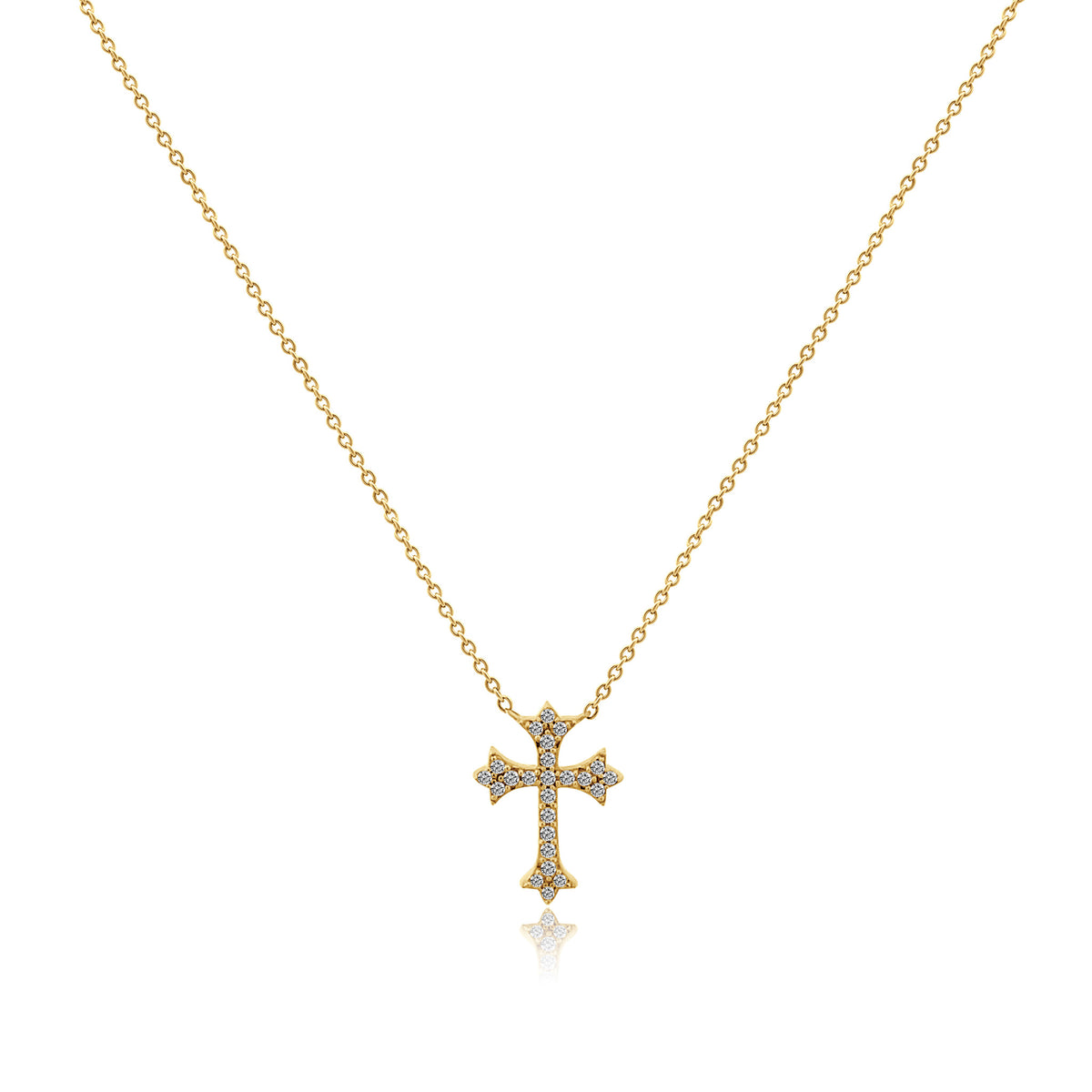14k Yellow Gold Mini Roman Cross