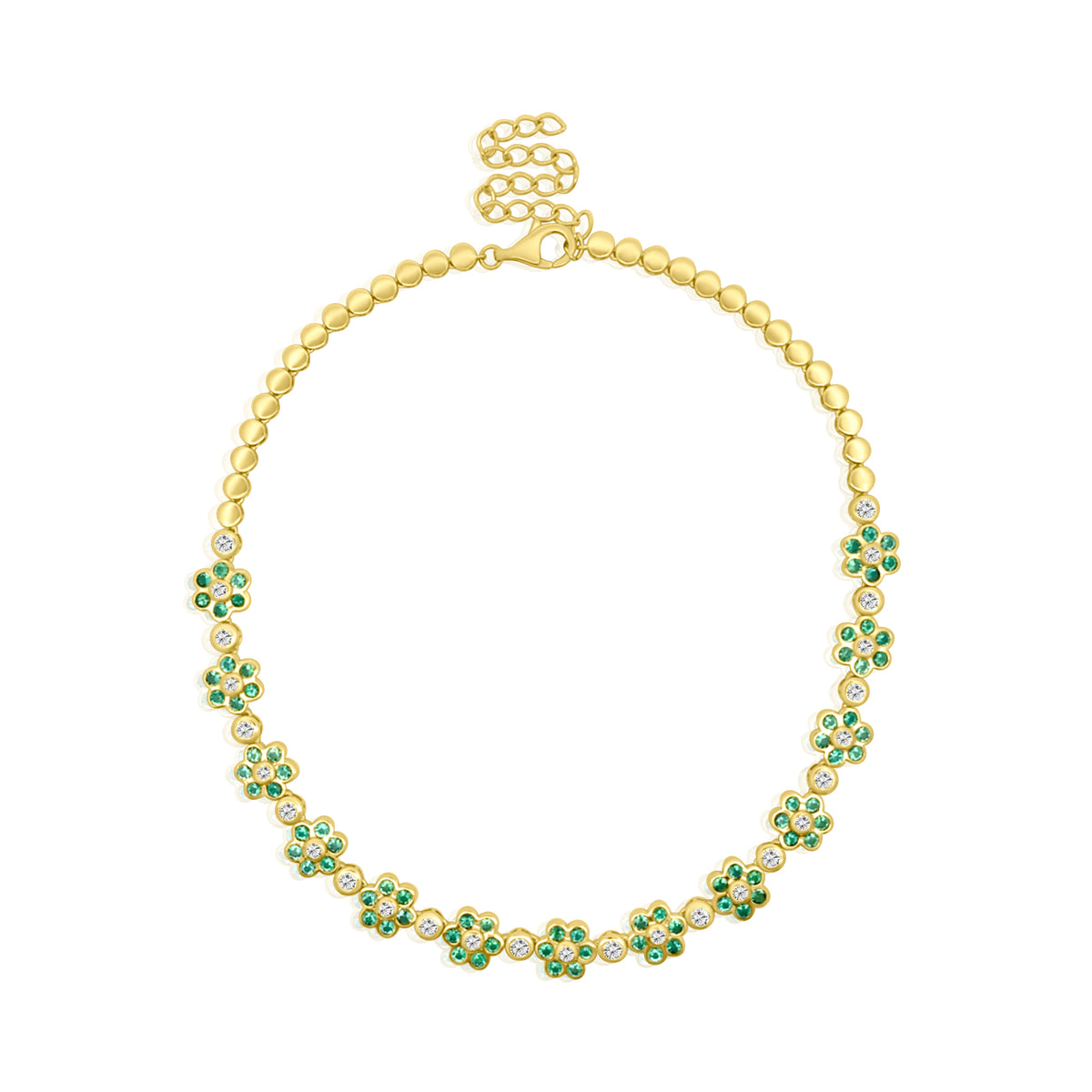 Blossom Flower Necklace - Emerald
