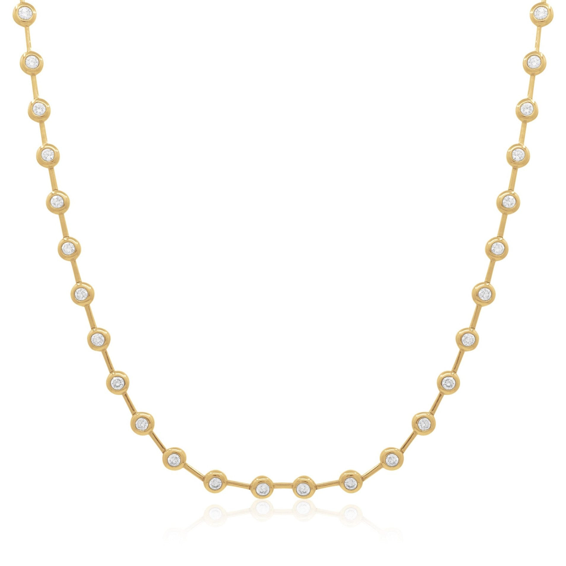 Bezel Tennis Necklace| Hayley Style | Statement Necklace