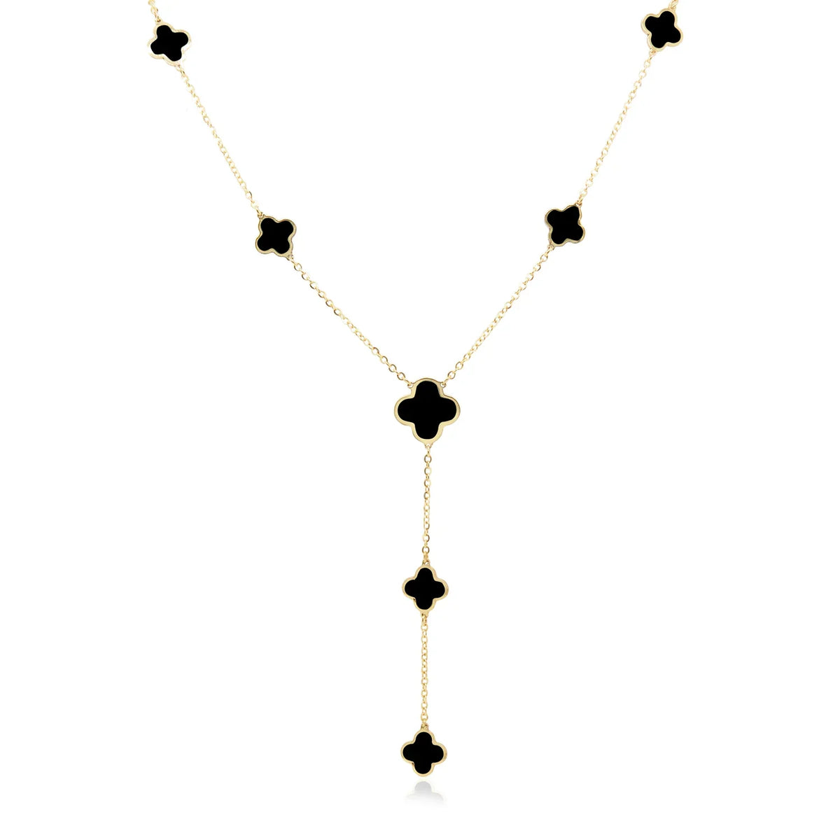 Stone Flower Lariat - Black Onyx