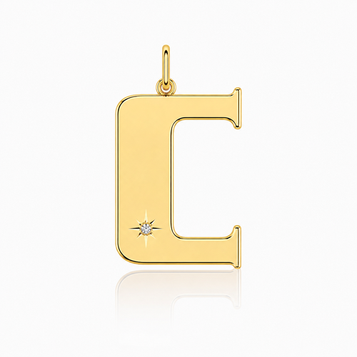 The Gold Flat Letter Pendant