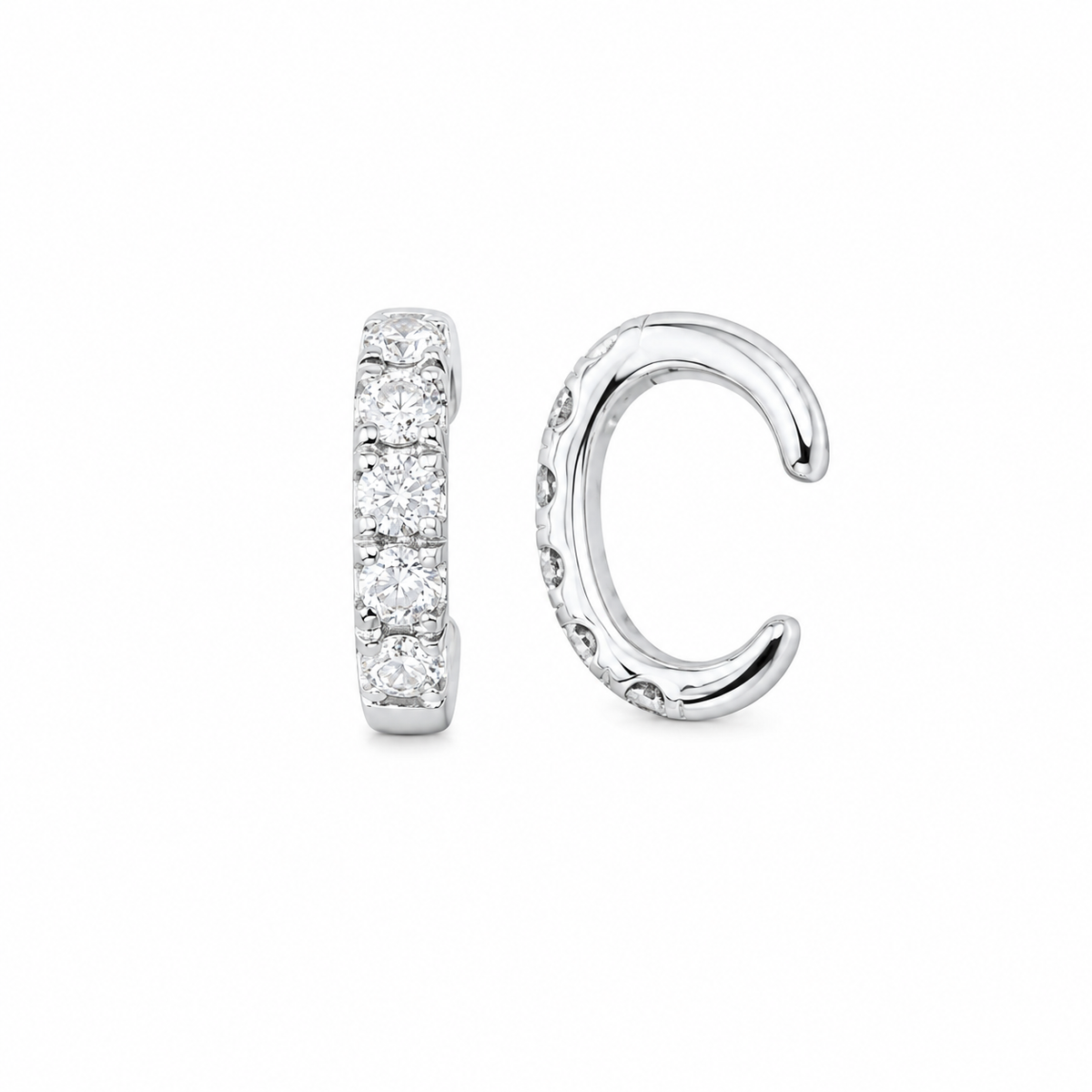 Single White Gold Diamond Ear Cuff
