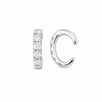 Single White Gold Diamond Ear Cuff