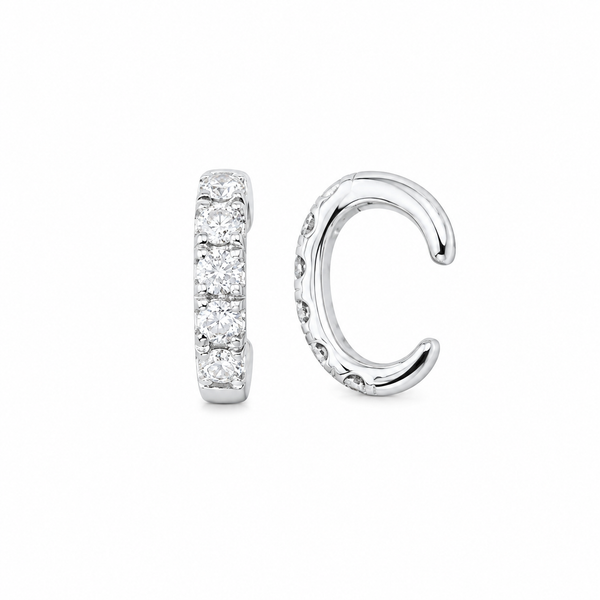 Single White Gold Diamond Ear Cuff