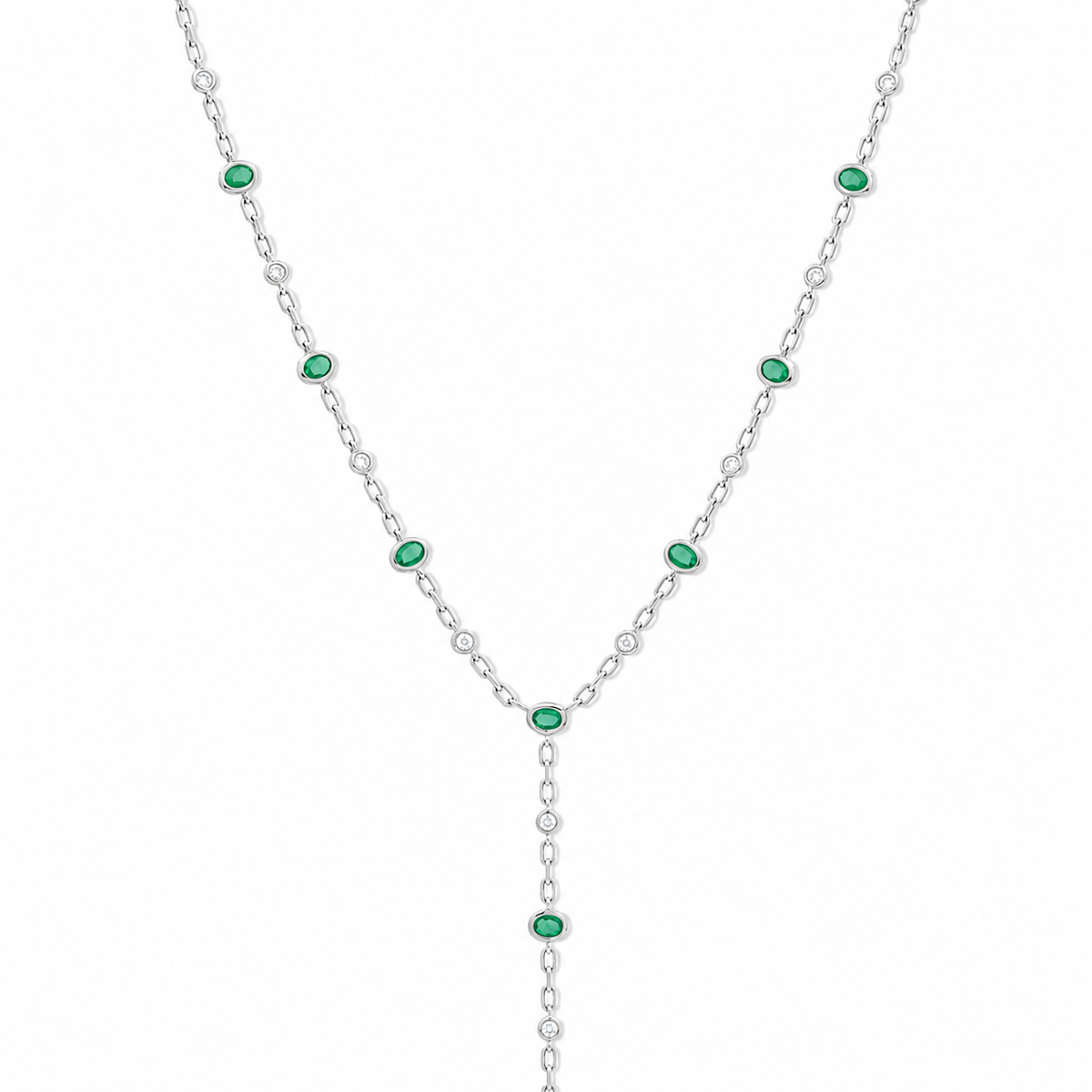 King Emerald Lariat - White Gold