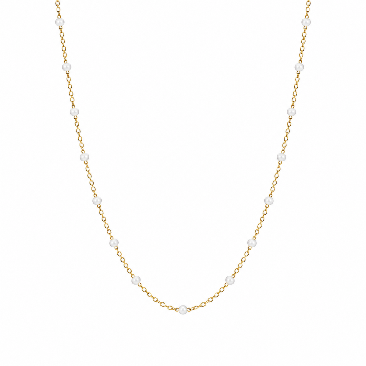 White Enamel Dot Chain