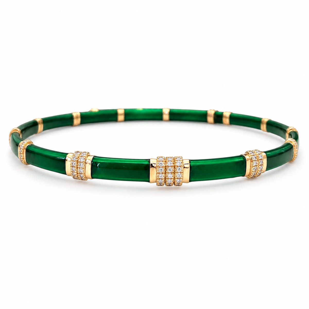 Rose Gold and Green Enamel Choker