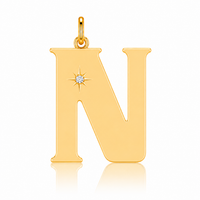 The Gold Flat Letter Pendant