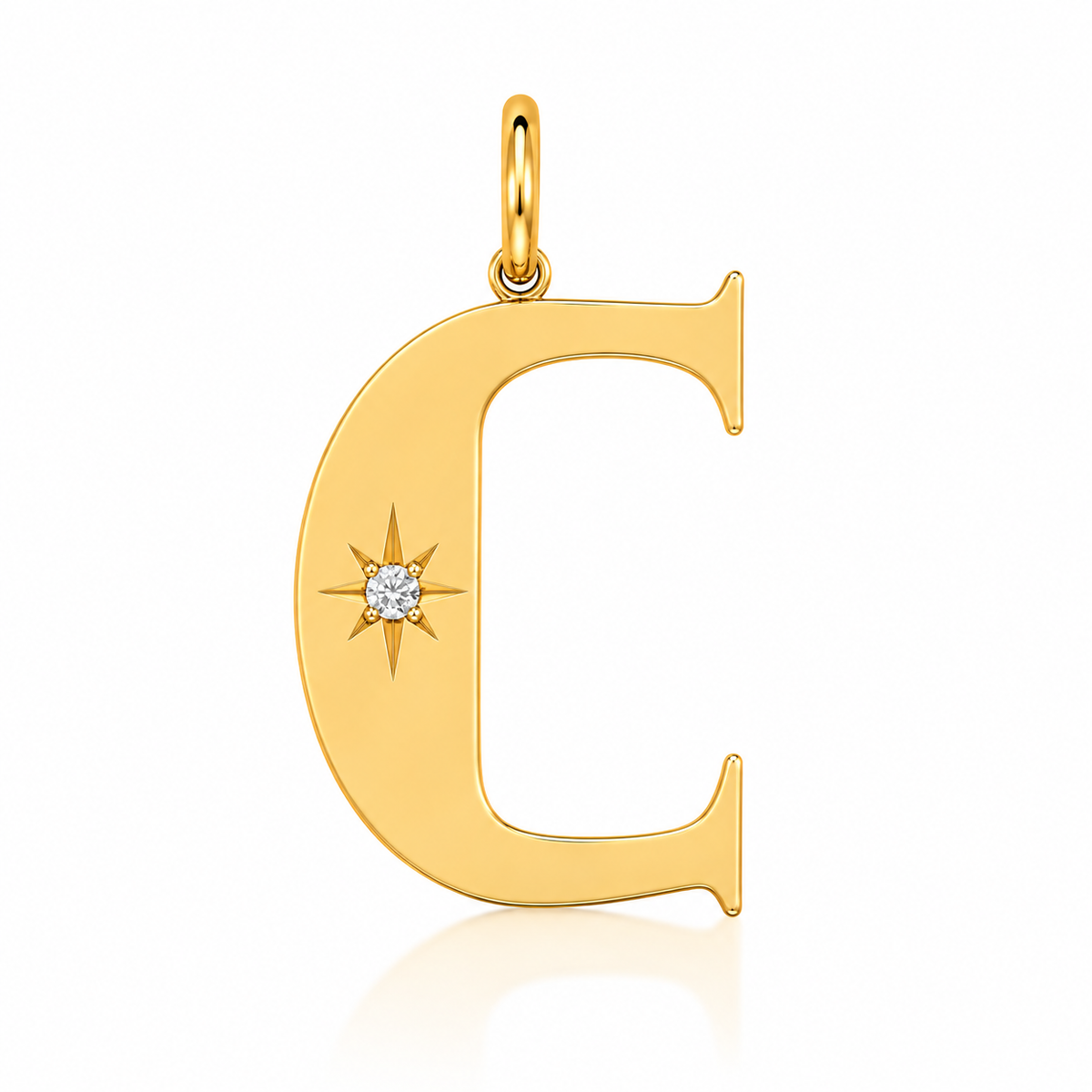 The Gold Flat Letter Pendant