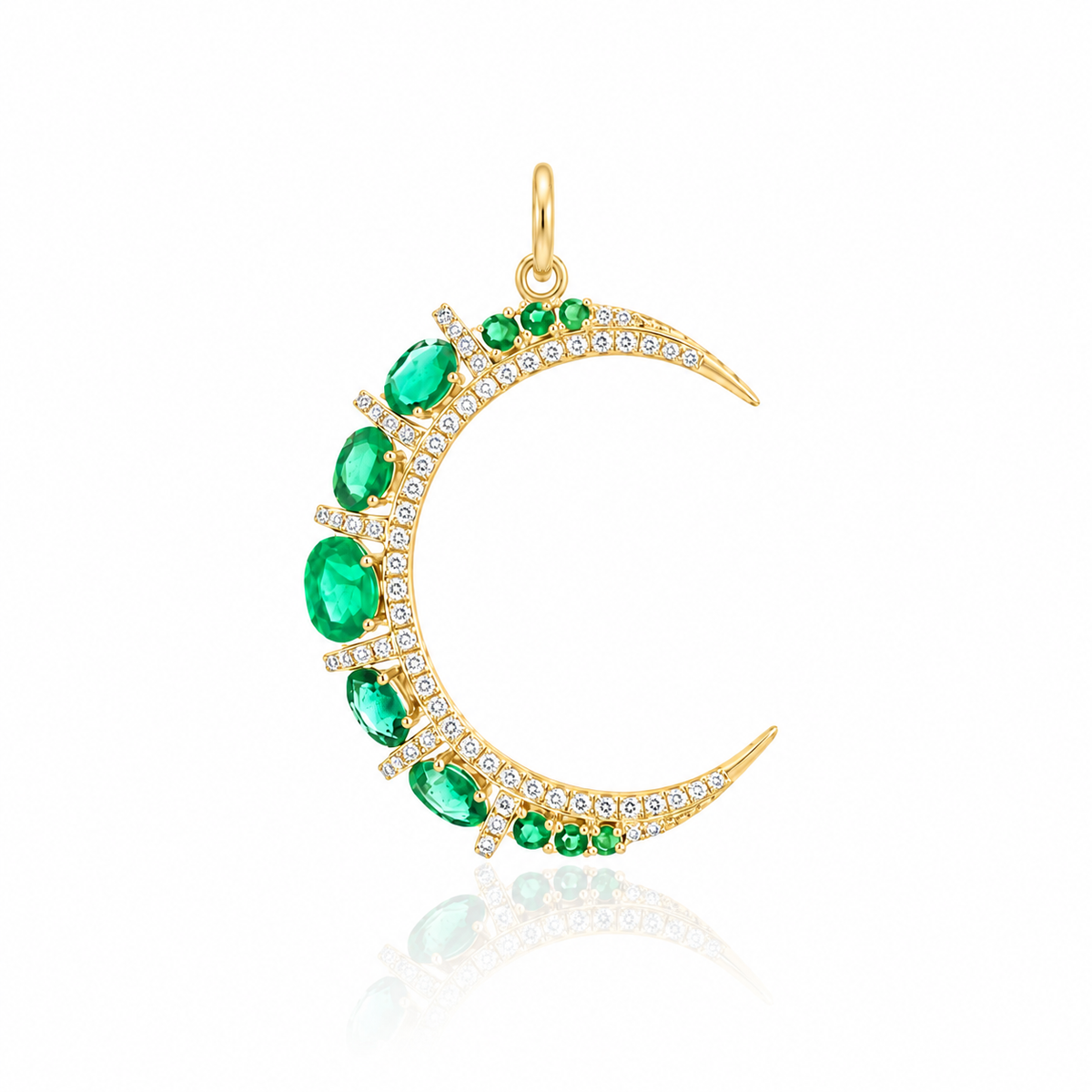 Emerald Empress Moon Pendant