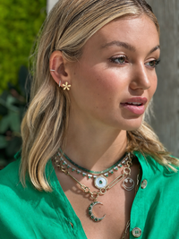 Pavé Flower Earrings