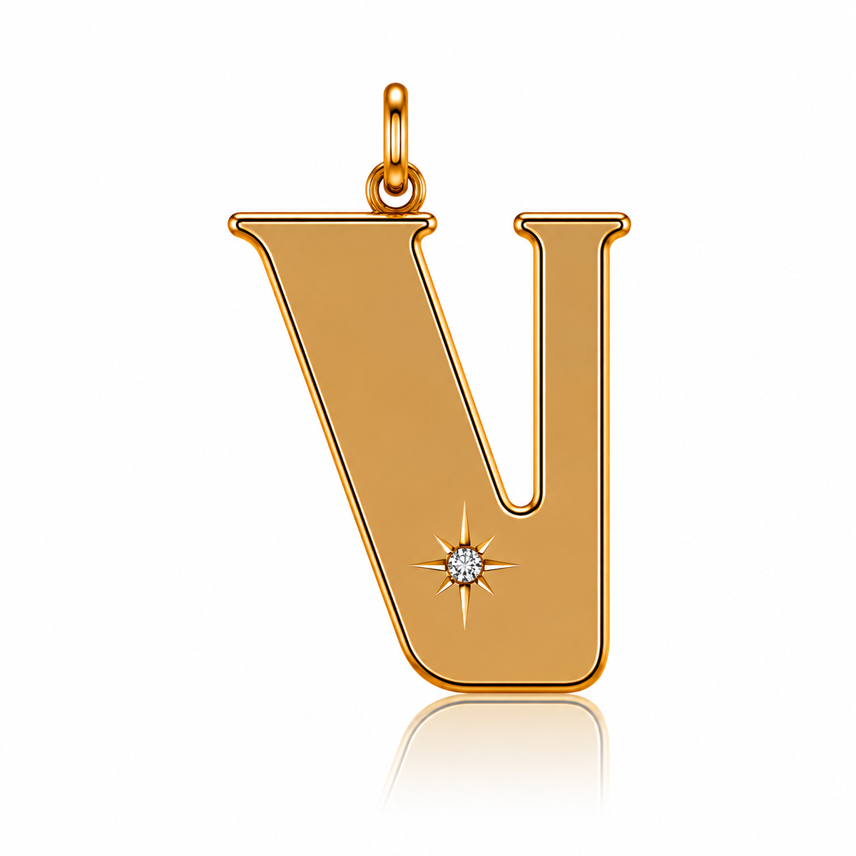 The Gold Flat Letter Pendant