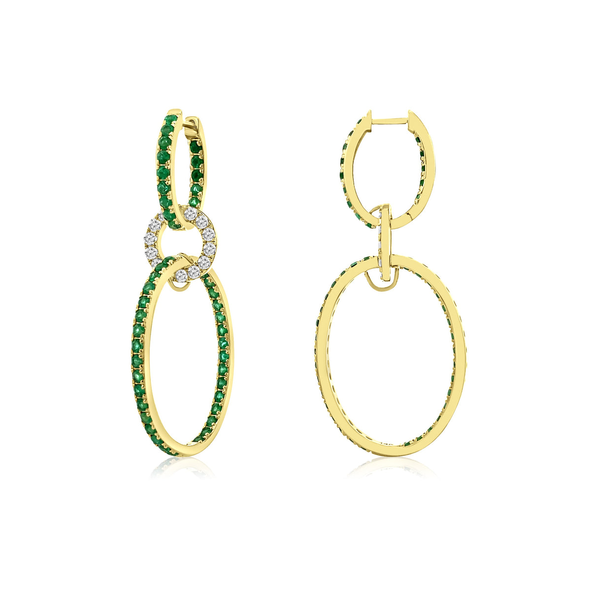 Emerald Linked Earrings